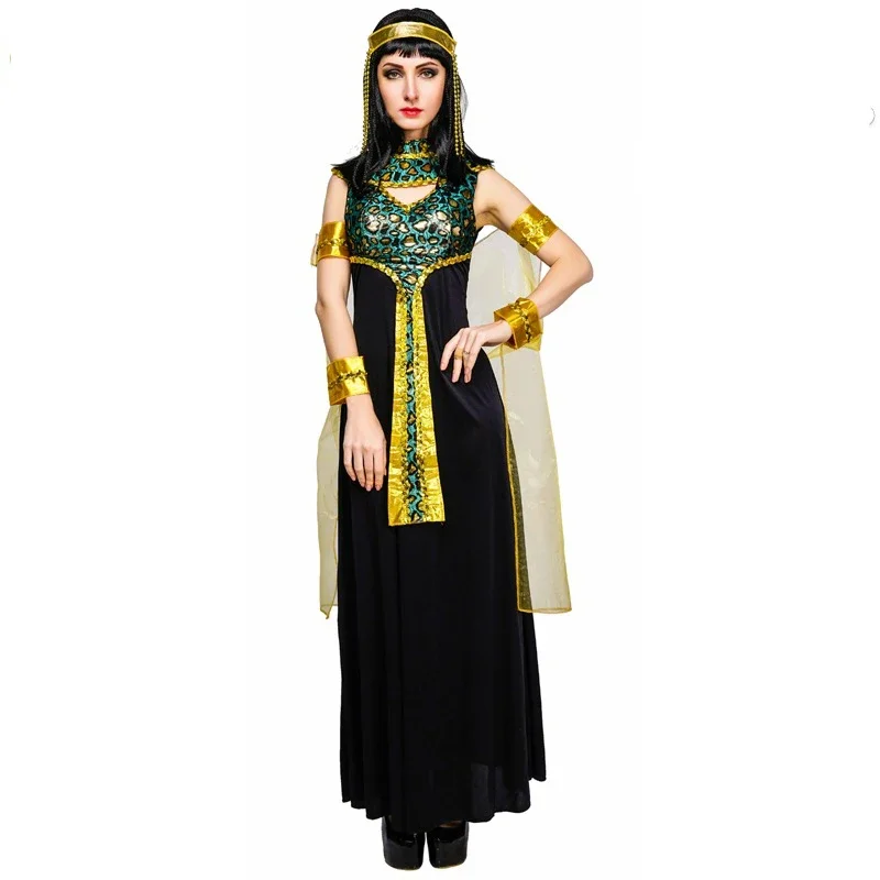 Rainha egípcia antiga Cosplay Traje para homens e mulheres adultos, Egito Pharaoh Clothes, Halloween Performance Party