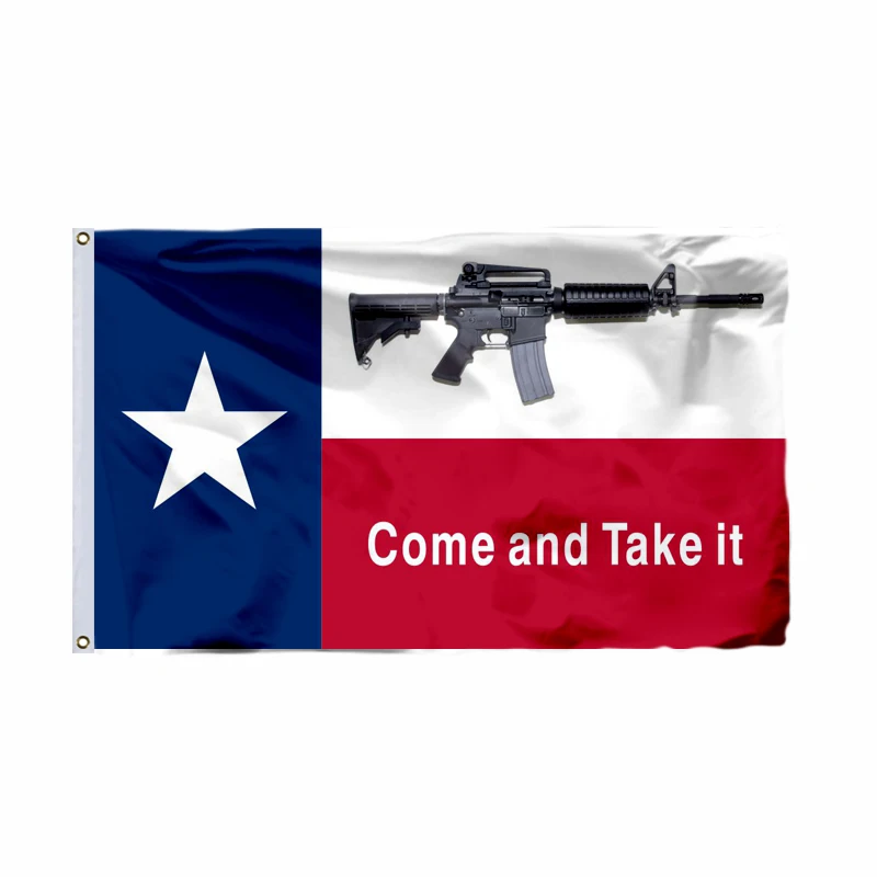 3x5 Texas Come and Take It M4 Carbine Rifle Flag Polyester Protest Banner Gun 3x5ft Banner 90x150cm