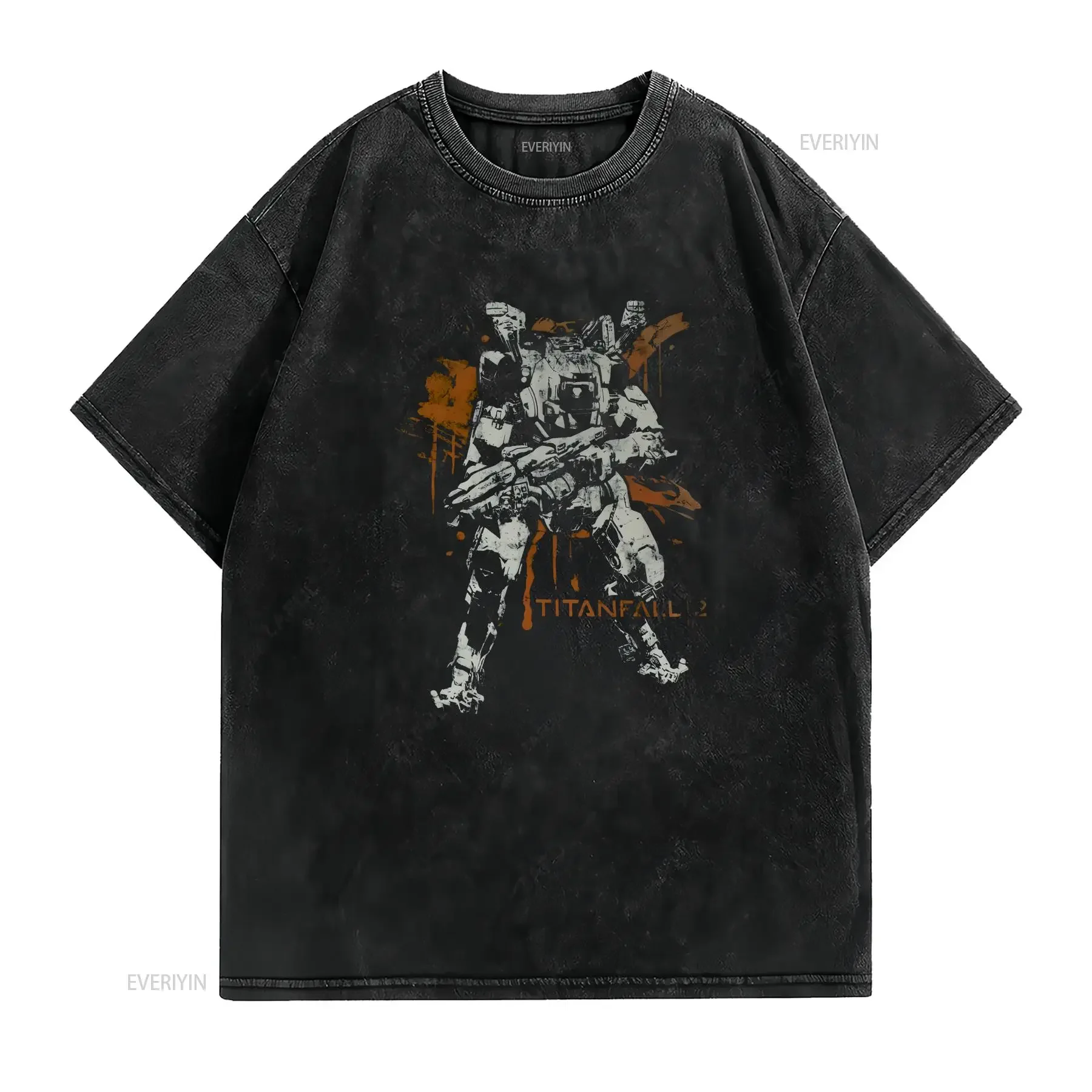 Loot Crate Mens Titan Fall 2 Gamer Black T Shirt New XL vintage Washed Top For Everyday Wear Unisex designer clothes Slightly