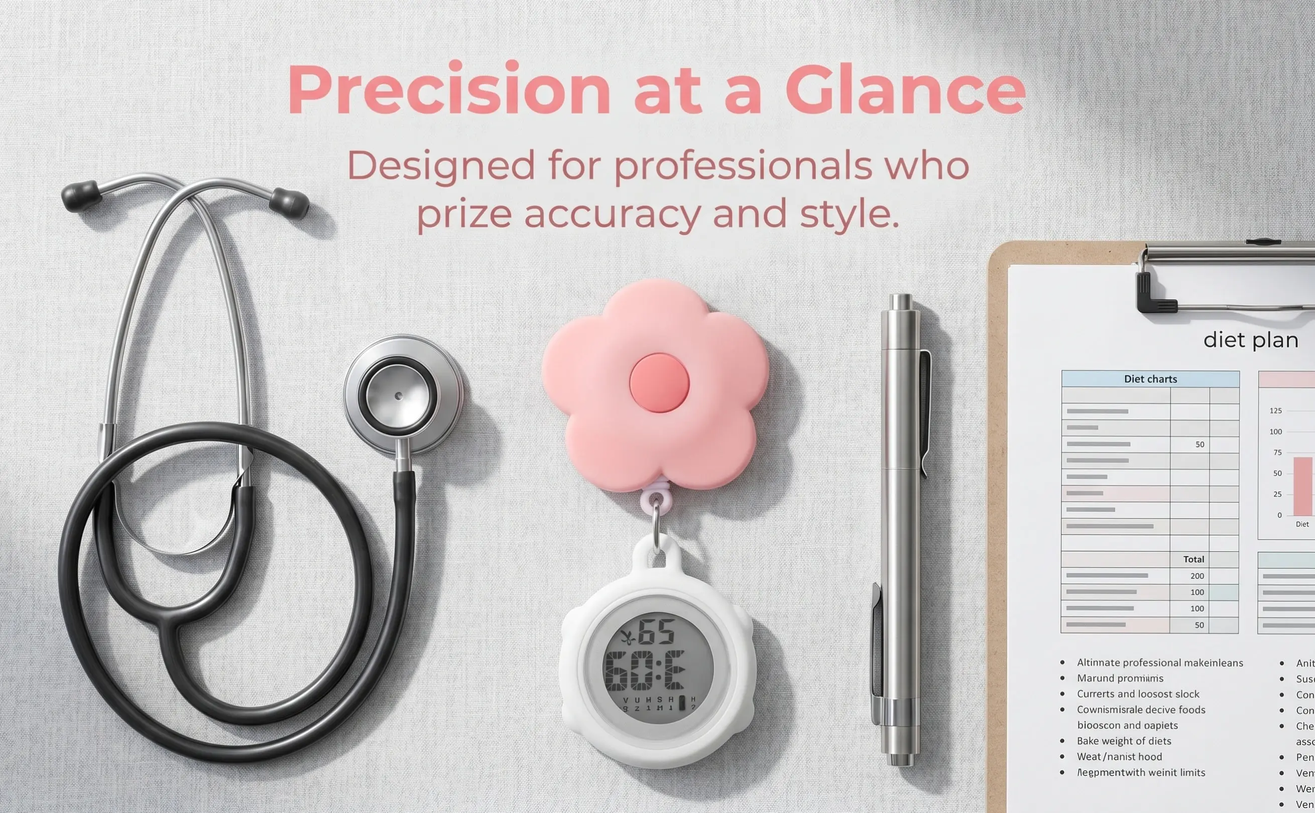 Nurse Electronic Pocket Watch with Chest Clip, Hanging Timing Watch for Medical Professionals