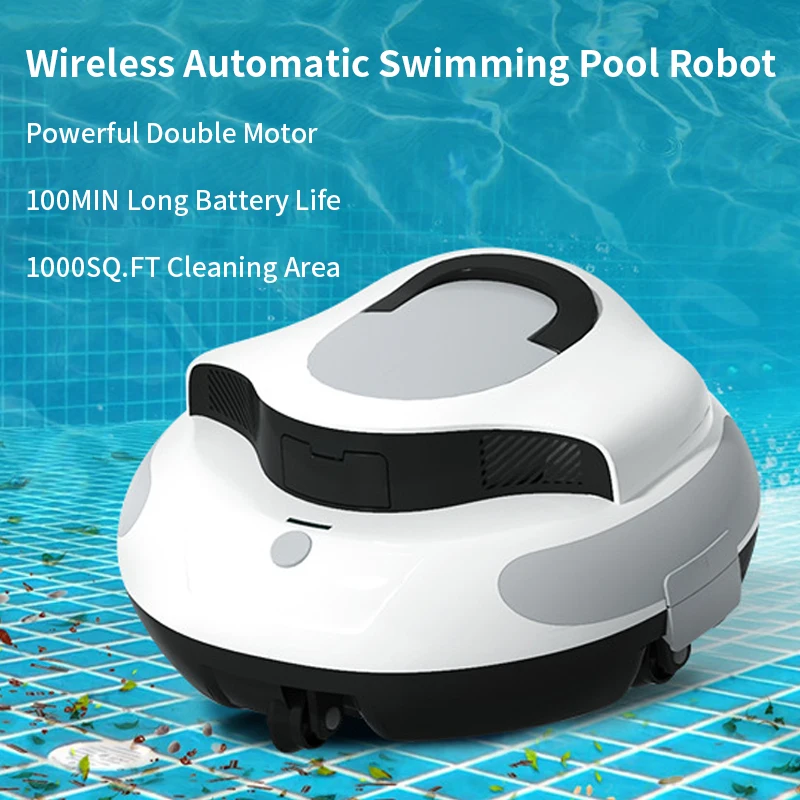 Automatic Pool Cleaner Smart Cordless Robot Piscina Limpiafondos With Self Parking Function Underwater Pool Cleaning Machine