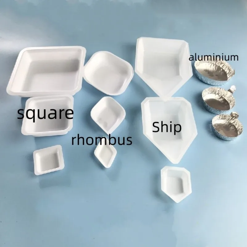 5pcs Gold Silver Diamonds Weighing Boats Pouring Funnel Dust Nuggets Square/rhombus/ship/hexagonal dish pan plastic anti-static