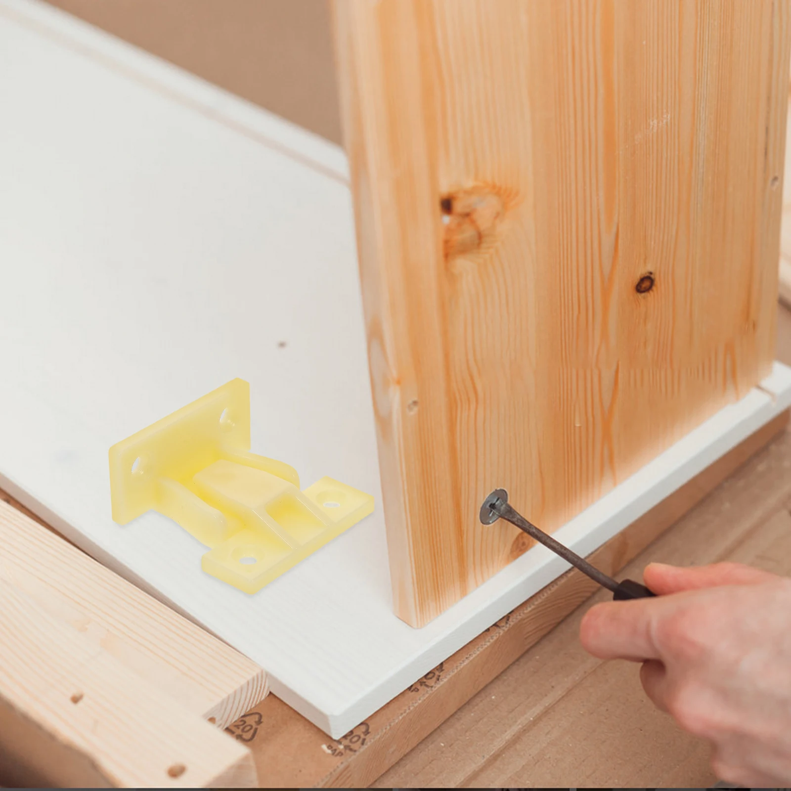 

10pcs Roman Column Buckle Beige ABS Plastic Adjustable Cabinet Hardware Front Clip Drawer Fixing Parts Furniture