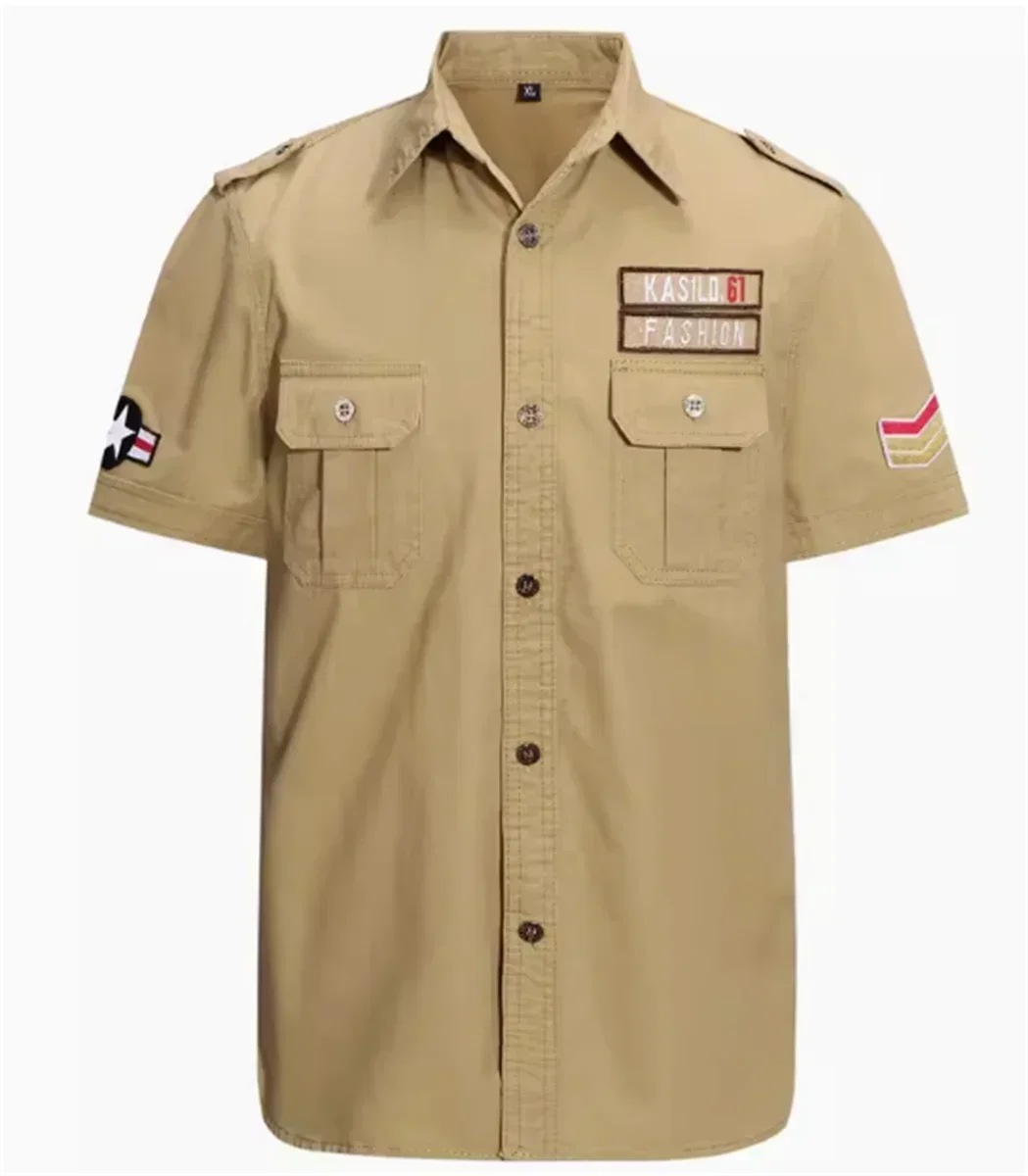 เสื้อทหารแขนสั้นเยอรมันสมัยสงครามโลกครั้งที่สอง ปี 2026 สำหรับผู้ชาย