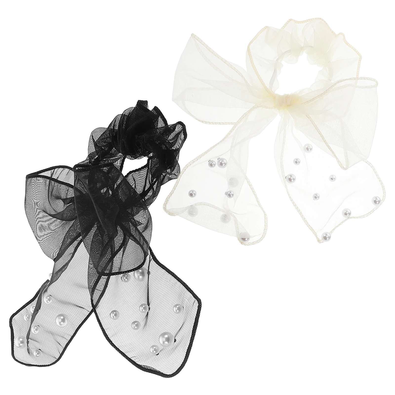 

2 Pcs Women's Hair Accessories Bow Scrunchie for Girls Elastics Ties Bands Mesh Big Scrunchies