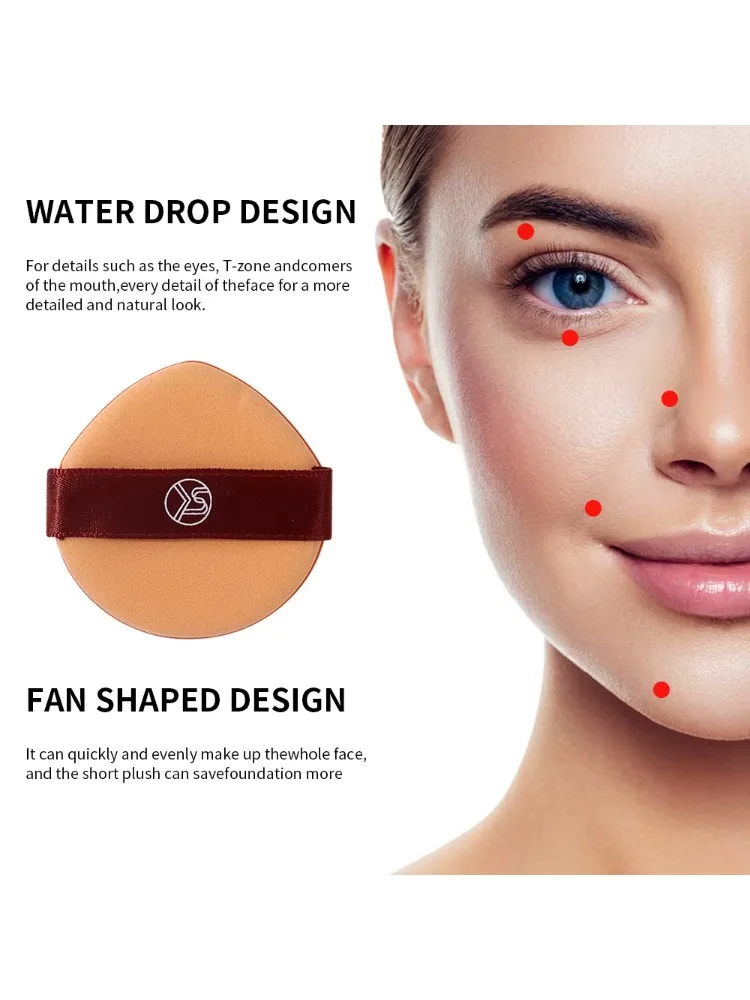 3 pezzi triangolo velluto soffio cosmetico spugne per trucco uso asciutto e bagnato per viso contorno occhi ombretto fondotinta cosmetico strumento per trucco