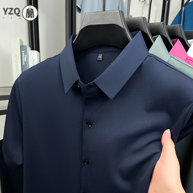 Herren Langarm Business Slim Fit Hemd Knitterfreies Atmungsaktives Formelles Hemd für den Täglichen Gebrauch