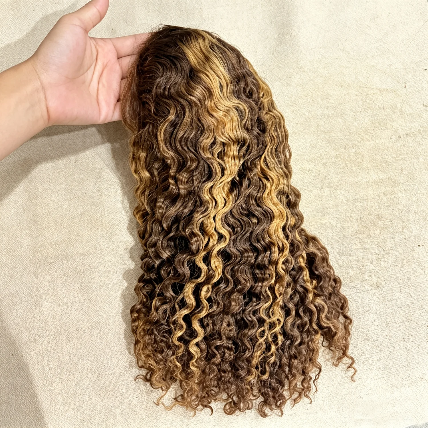 250% Honey Blonde Deep Curly Bob Wigs 13x4 Lace Front Human Hair Wigs Highlight Brown Deep Wave Curly Hair Short Bob Wigs For Women 10 16 Inch