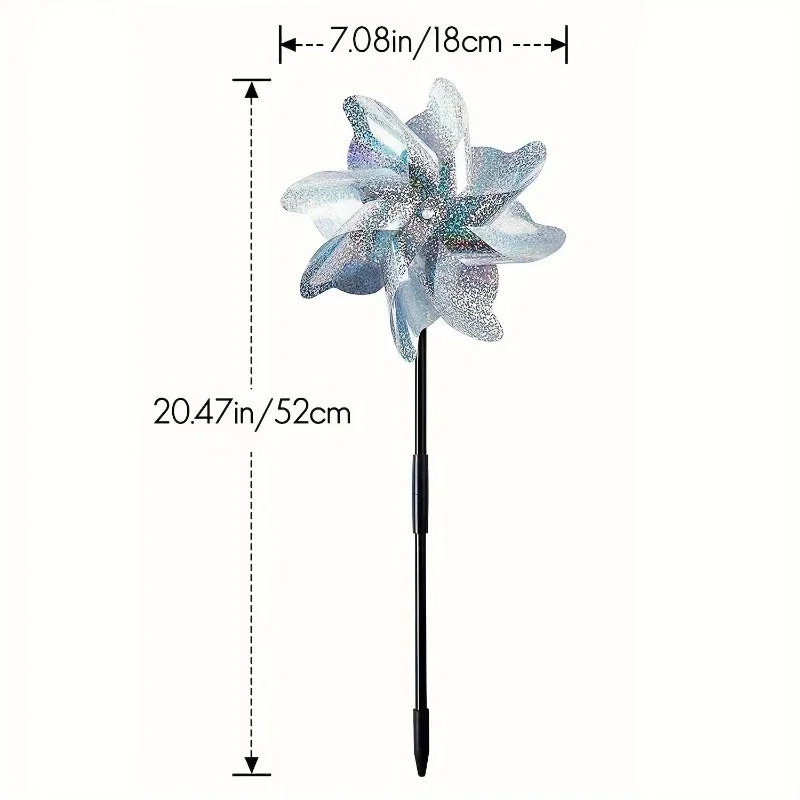 3/5Pcs Shiny Reflective Windmill Outdoor Bird Repellent Decor For Yard Balcony Farm Vegetable Garden Bird Protection Ornament
