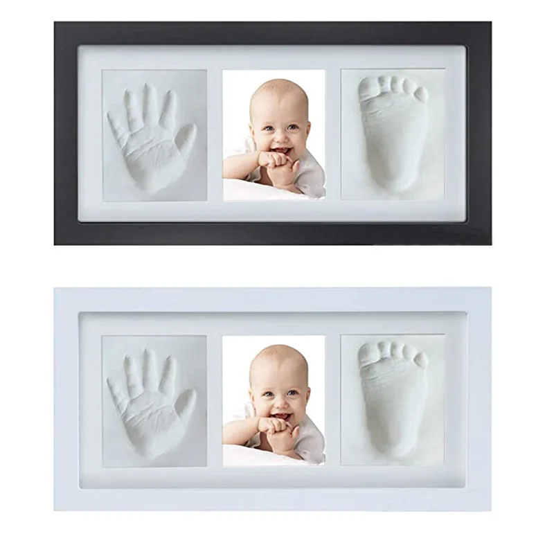 Wooden Photo Frame Newborn Hand Print Commemorative Gift  Hand and Foot Print Clay Photo Frame