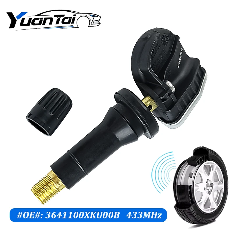 ชุด 1/2/4pcs 3641100XKU00B สีดําความดันยางรถ Monitor Sensor Fit สําหรับ Great Wall Wingle C30 5 6 7EV 2018-2020 433MHZ TPMS