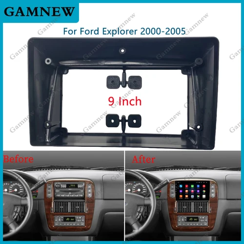 Adaptador de Fascia para marco de coche, Kit de Panel de ajuste de Radio Android para Ford Explorer 2000-2005, 9 pulgadas