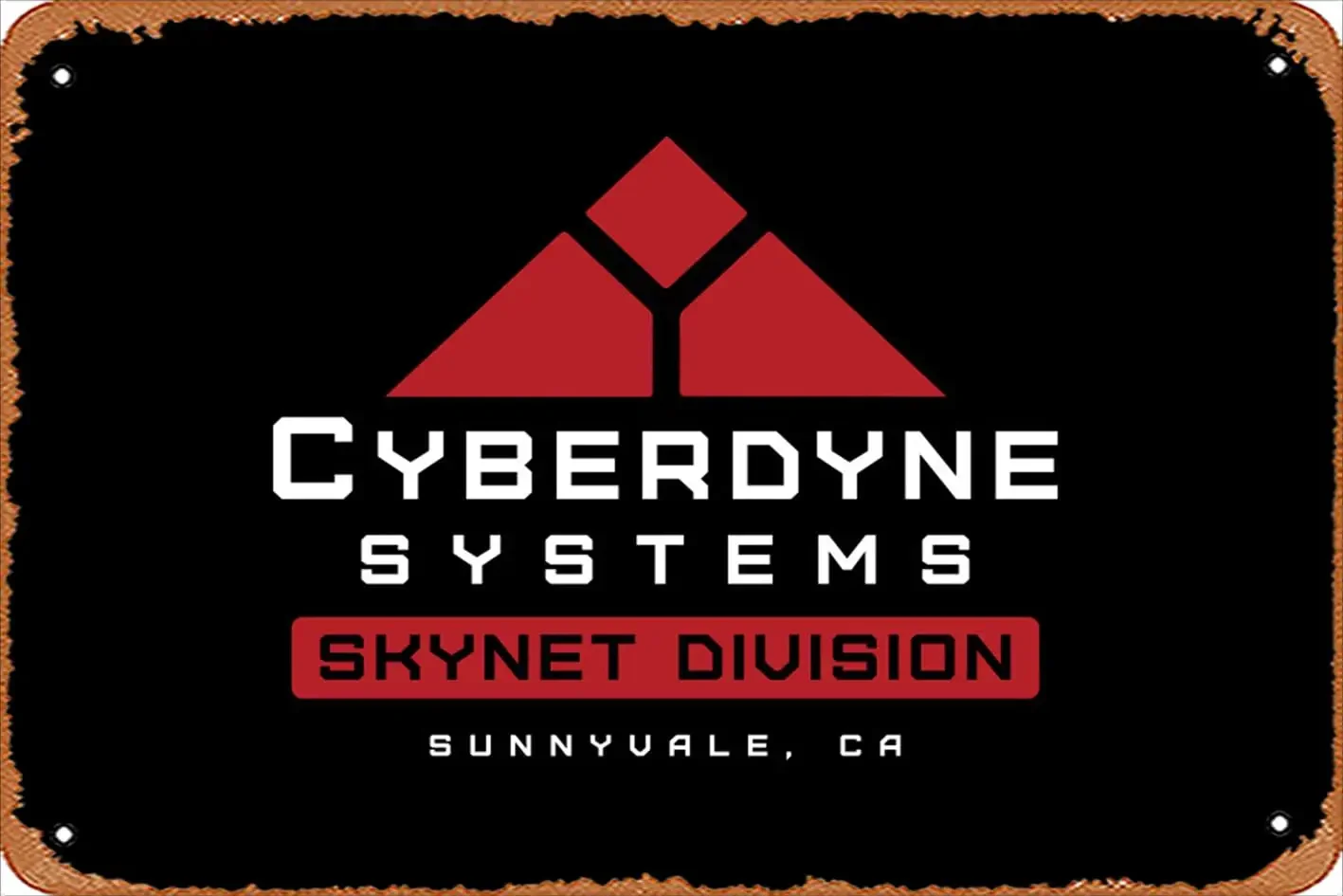 Retro Tin Sign Cyberdyne Systems Skynet Division T-shirt Vintage Funny Novelty Metal Signs Man Cave Humorous Signs Mo