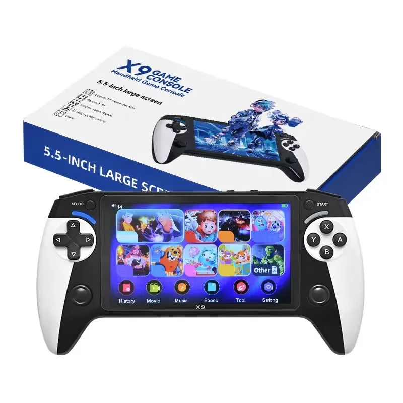 X9 handheld game console player version 5.5 inch high definition screen portable retro video game console multi-function PK