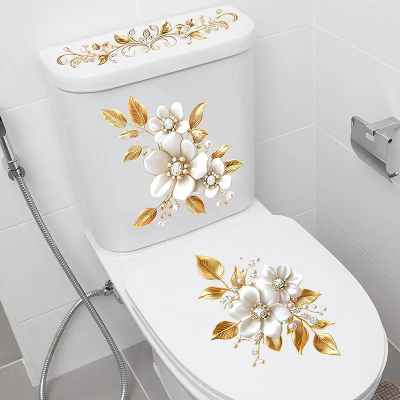 Modern Golden Flower Aesthetic  for Living Room Luxury Home Decor Removable Wall Mural Bedroom Accent