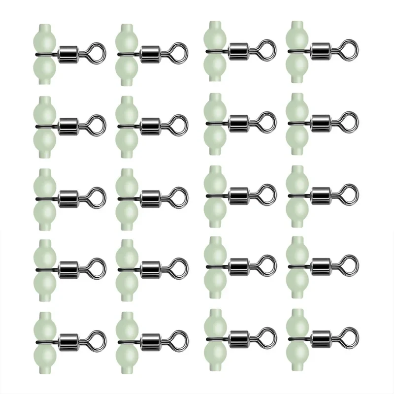 

10/20/30/40pcs Luminous Cross Line Rolling Fishing Swivel 3 Way Fishing Line Connector Swivel