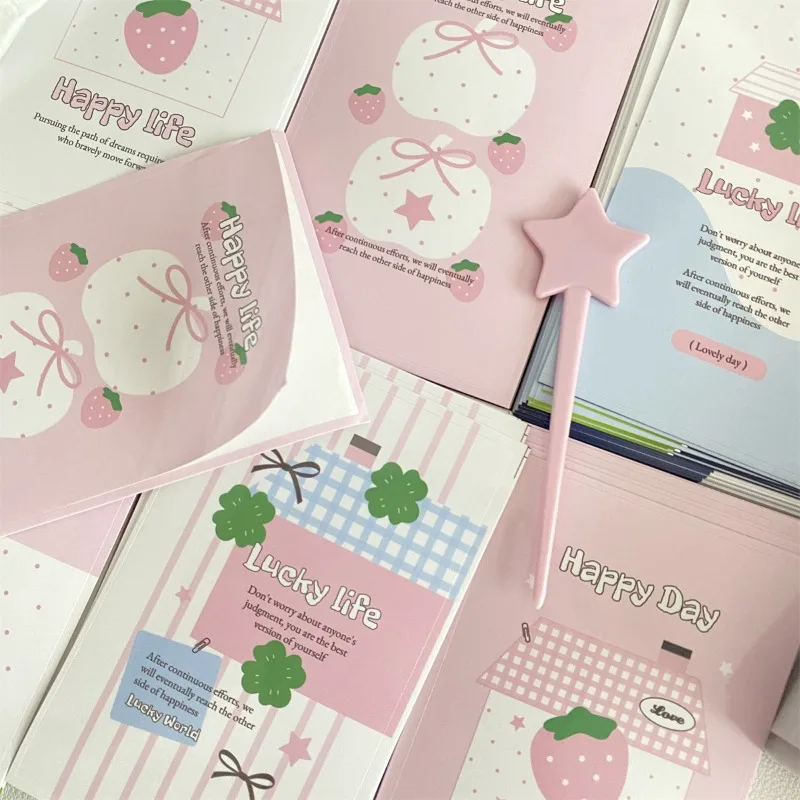 30Pcs Korean INS-style Sweet Strawberry Sealing Sticker 5.9*9.5cm Label for Express Box Bubble Bag Girl's Business Package Decal