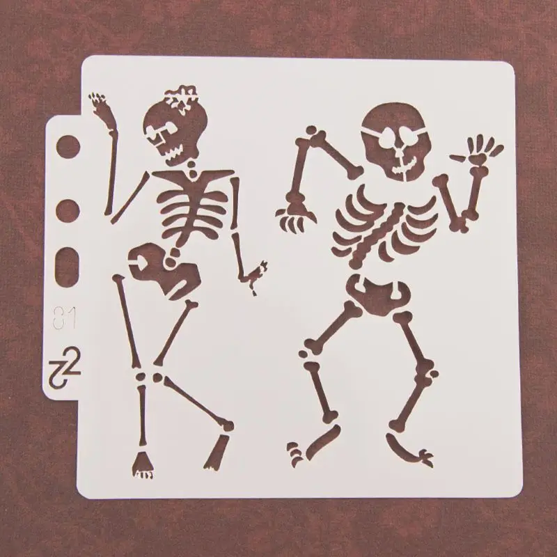 ฮาโลวีนจำนวนStencilsแม่แบบภาพวาดScrapbookingลายนูนปั๊มAlbu