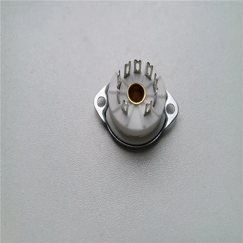 Ceramic tube socket 9 pin Small Tube Socket GZC9-F6 Electrical Plug Chassis Mount EL84 12AX7 12AU7 6922 ECC83 6N4 Amplifier DIY