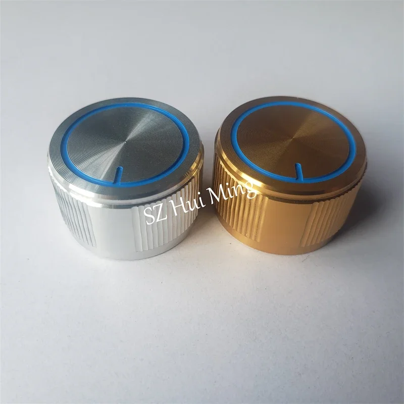 4pcs Aluminum Alloy Knob Silver Control Potentiometer Knobs 25*15.5mm Stripes Cap Audio Decoder Amplifier Volume Switch Button