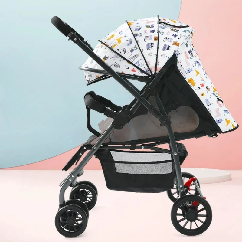 High Landscape baby stroller Two-way Children's  Baby Carriage Lightweight Foldable Baby Stroller Sit and Recline Stroller