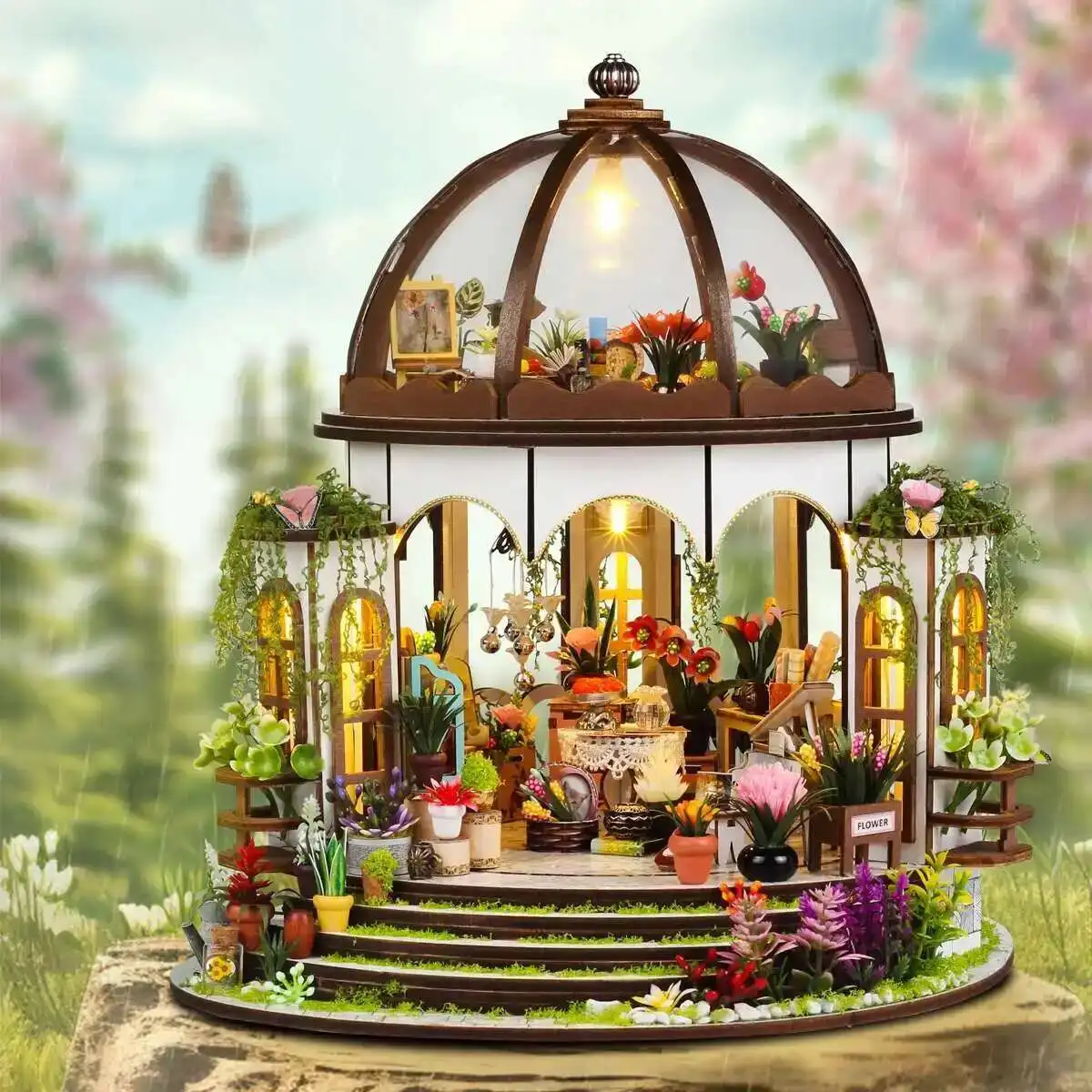 

НОВЫЙ DIY деревянный миниатюрный комплект моделей подвесной сад Casa кукольные домики цветочные кукольные домики 3D головоломка с мебелью домашний декор подарки