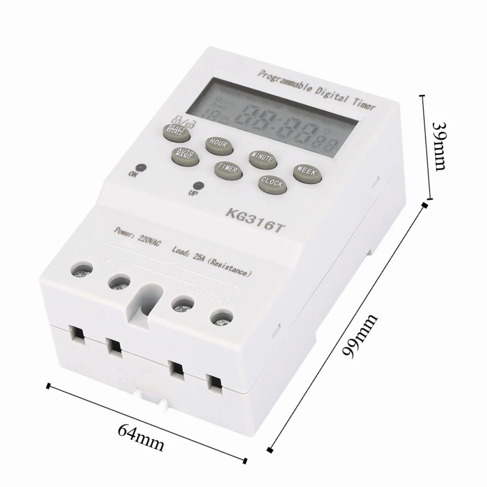 KG316T AC220V الموقت التبديل التلقائي شاشة ديجيتال مؤقت رقمي قابل للبرمجة التحكم في الوقت 1 دقيقة إلى 168 ساعة #4