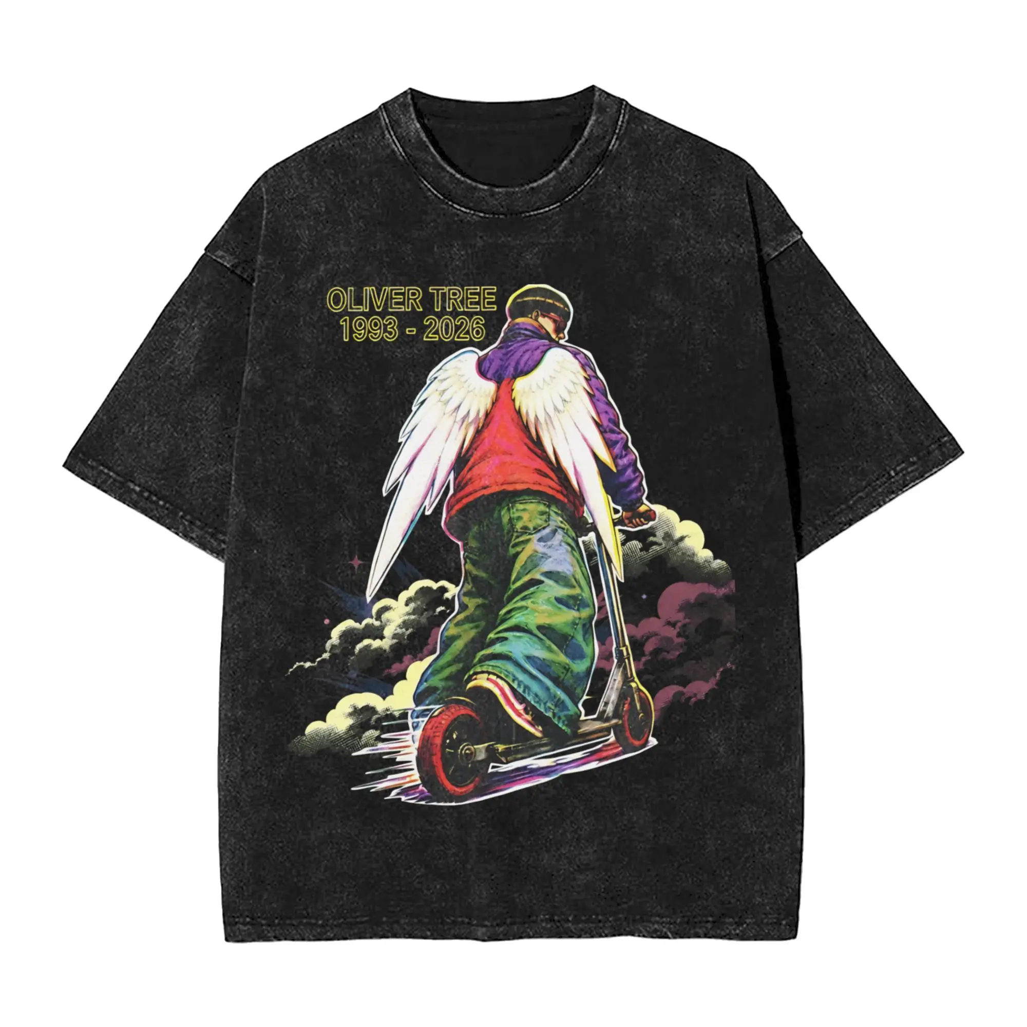 Oliver Tree Rest In Peace 1993 to 2026 Memorial T Shirt Washed Short Sleeve Harajuku T-Shirts Tops Streetwear Printed Tee Shirt