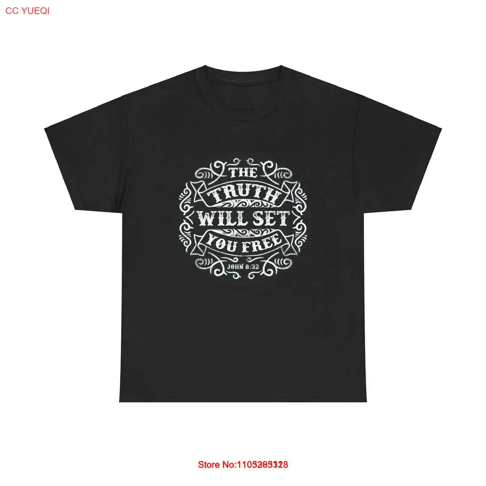 T-shirt chrétien John 8 32 La vérité vous libérera, style vintage délavé, streetwear élégant, respirant, graphique, confortable, décontracté
