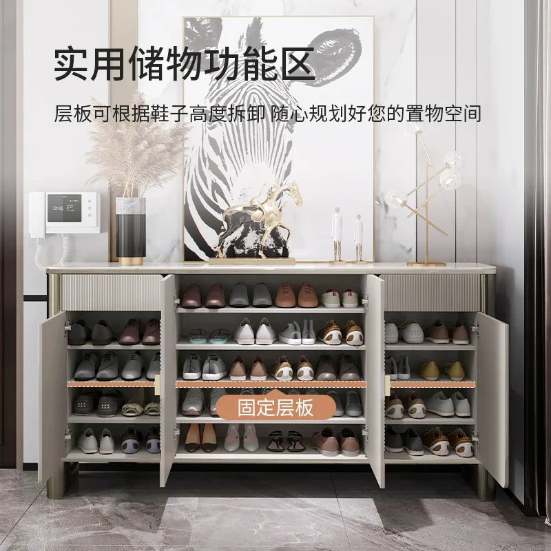 

Italian minimalist shoe cabinet, light luxury rock slab, large-capacity entrance home, door, wall-to-wall entrance cabinet, new