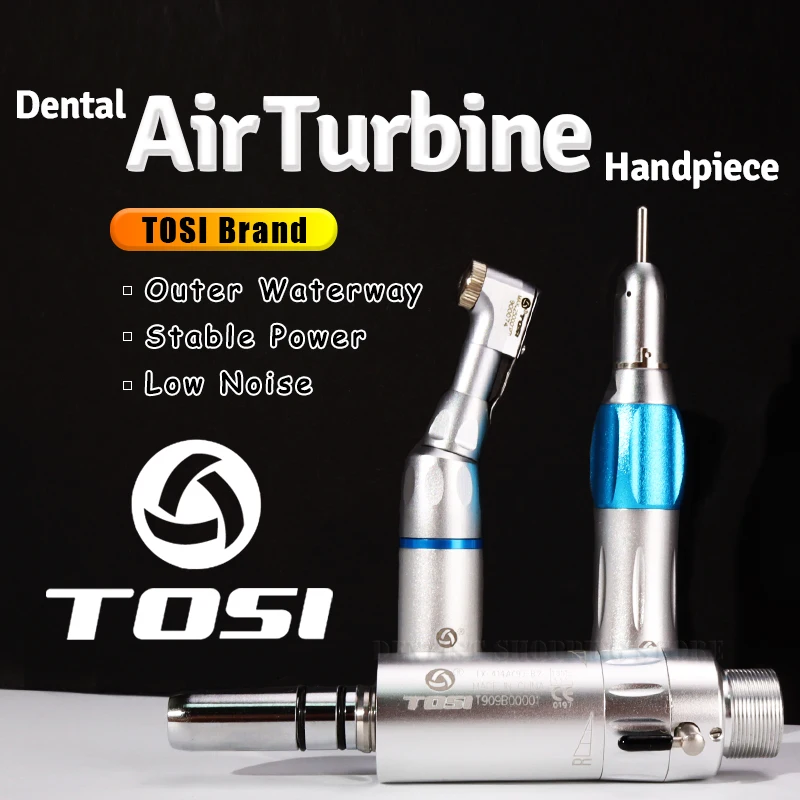 

Original Tosi Foshan Low Speed Contra Angle Handpiece Dentist Tool Drill Air Turbine E-type Motor Outer Waterway 4/2 Holes