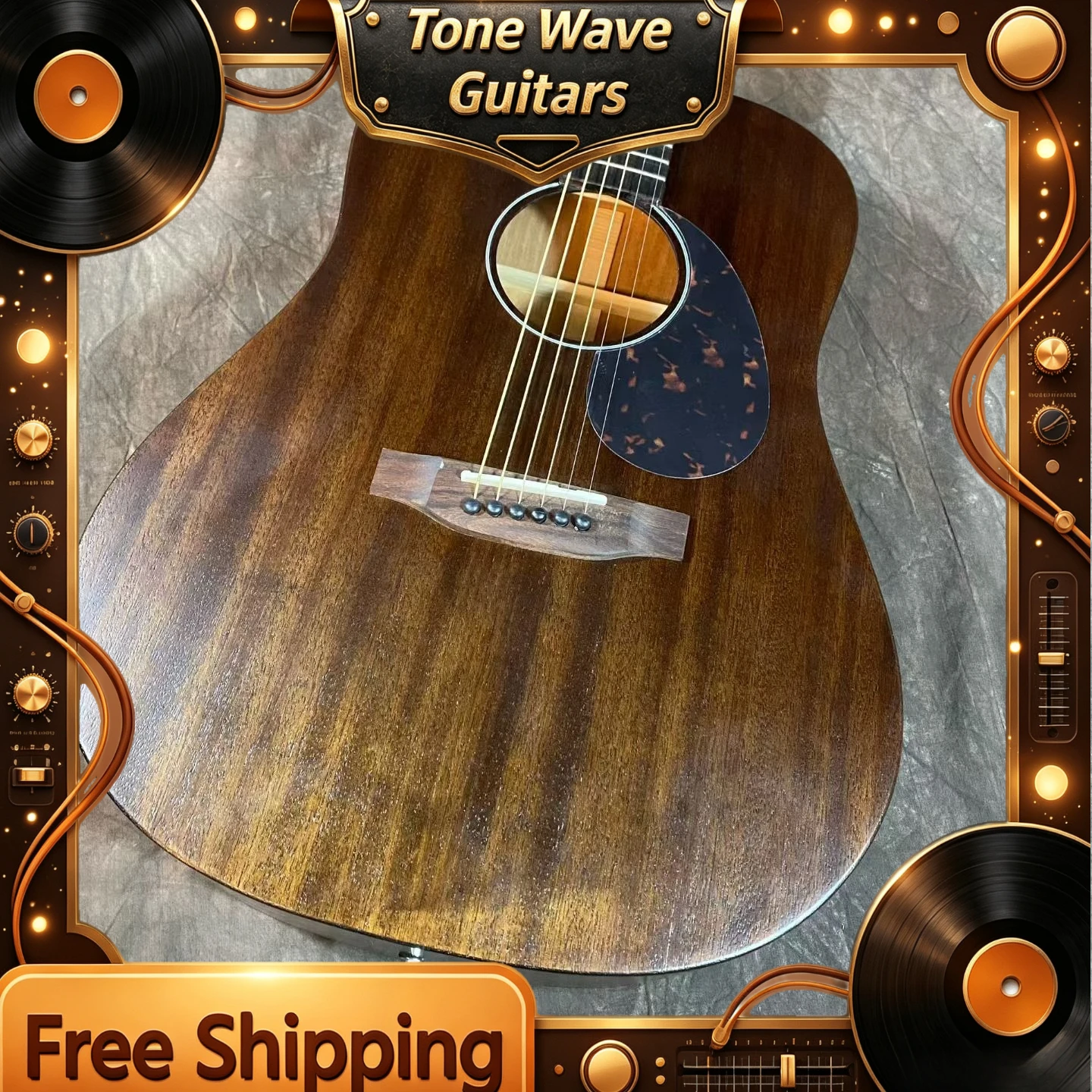 Special Offer D15M Acoustic Guitar Solid Wood Deep Brown Matte Retro Wood Grain Mahogany Body Free Shipping