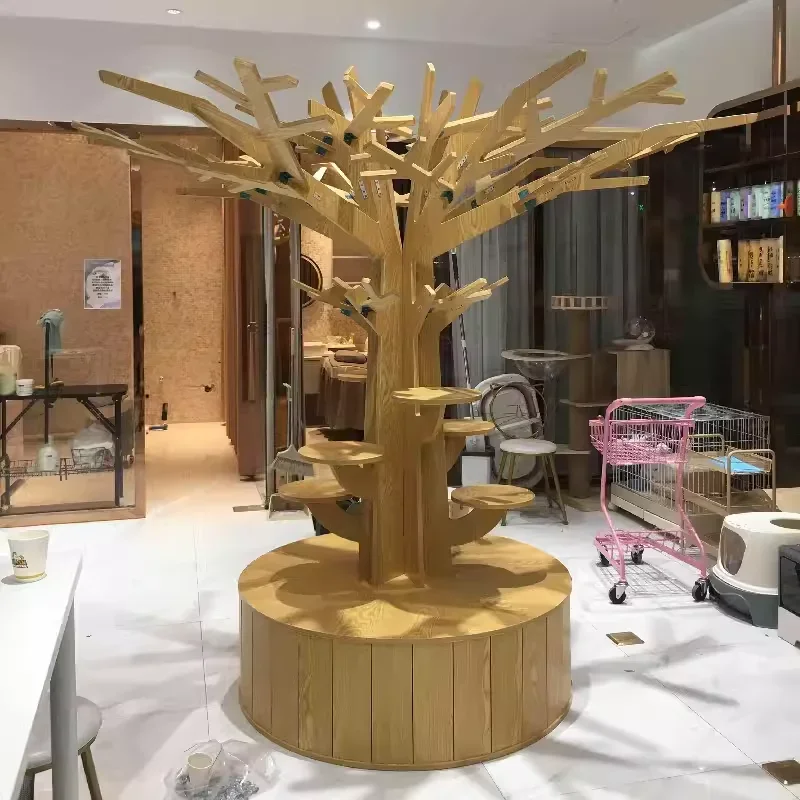 Big tree cat climbing frame cat jumping platform tree-shaped shelf pet store decorative ornament