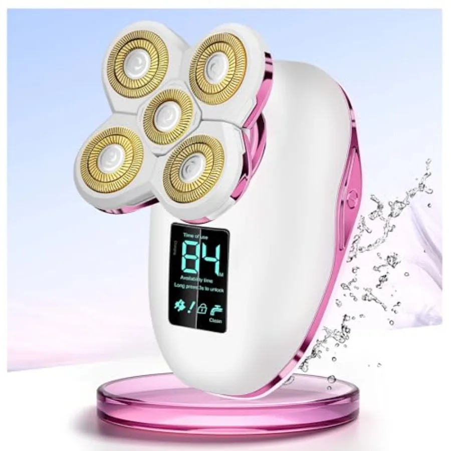 

Electric Razors for Women-5D Floating Head IPX7 Waterproof Wet Dry Leg Hair Trimmer USB-C Rechargeable 90Min Battery Gentle Fac