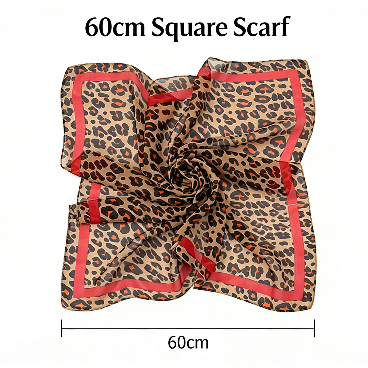 Quadratischer Schal mit Leopardenmuster aus Chiffon, weicher, dünner, leichter Schal aus Kunstseide, glatt, elegant, Damenmode, Halstuch, täglich, dekorativ – Detail 1