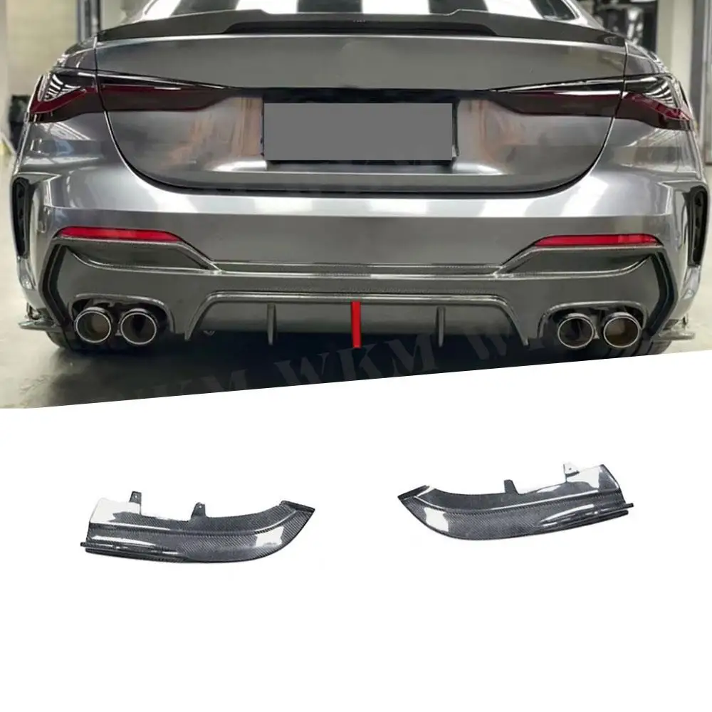 

JCYECF For BMW 4 Series G22 G23 Coupe 2021 + Carbon Fiber Rear Bumpers Splitter FRP Car Accessories