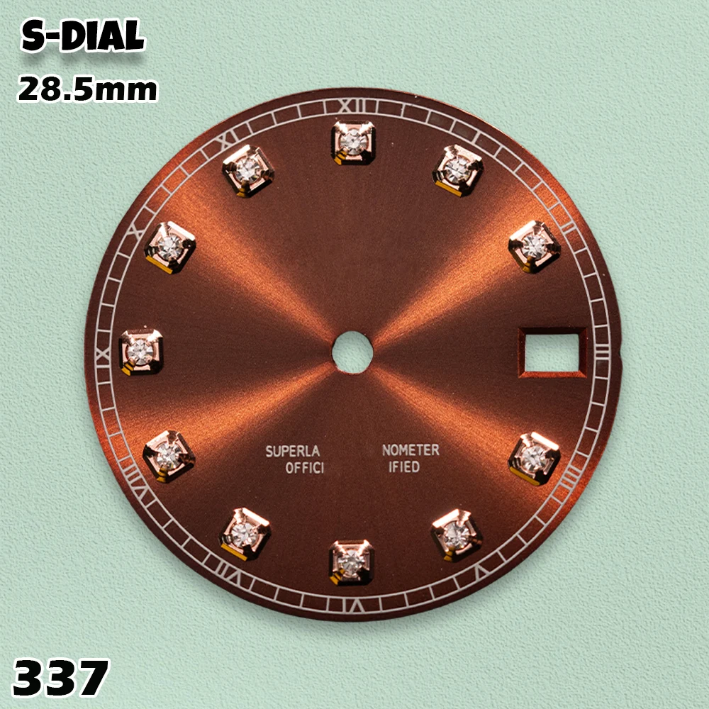 Esfera SKO de 28.5mm con Logotipo S, Esfera con Efecto Rayos de Sol y Diamantes, Compatible con Movimientos NH35/NH36/4R/7S, Accesorios para Modificación de Relojes