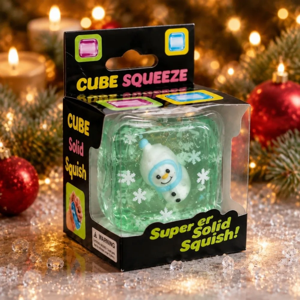 Maltose Texture Christmas Ice Cube Santa Design Christmas Decor Christmas Squishy Christmas Gift Stress Relief Soft Squishy