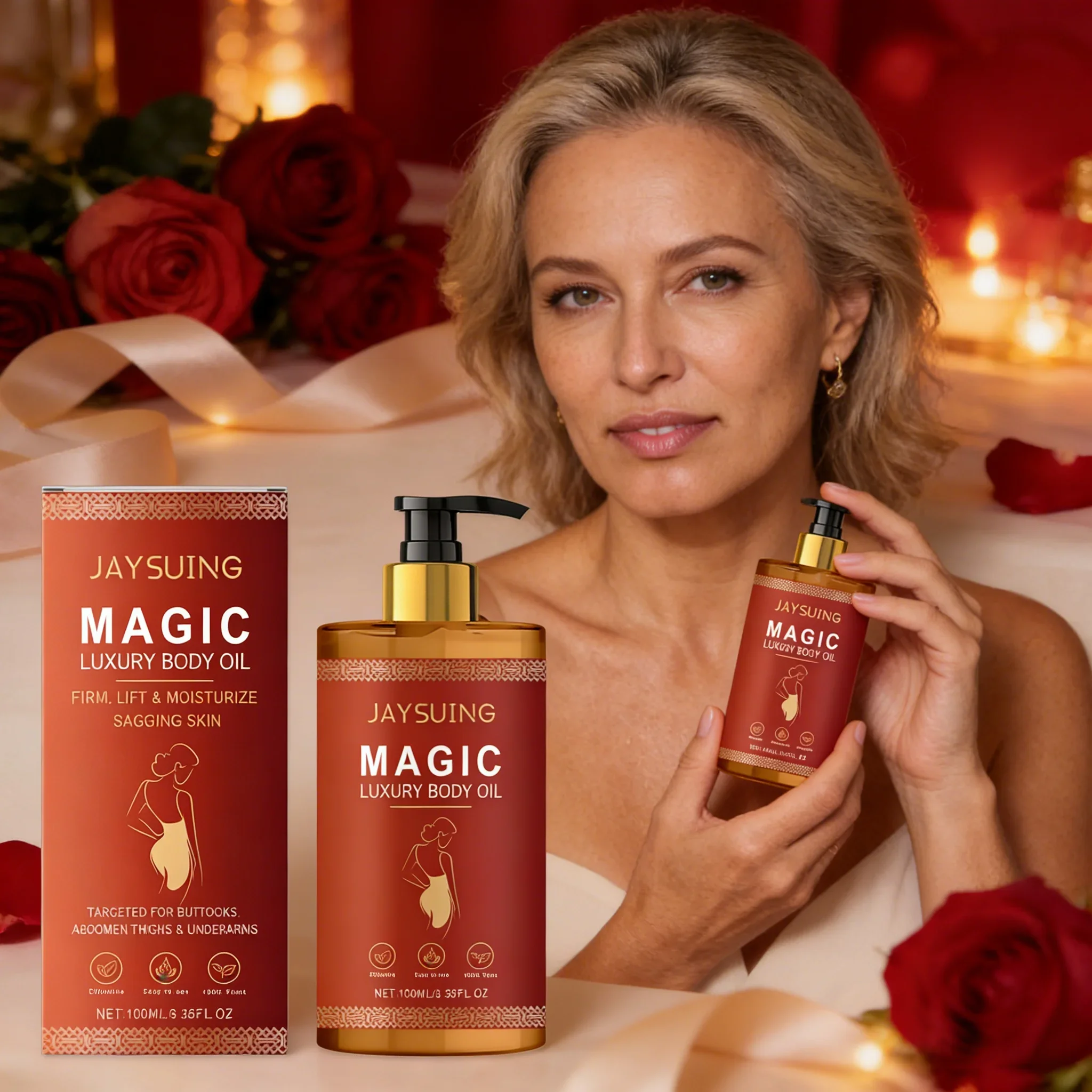 Aceite Corporal Hidratante y Nutritivo para el Día de San Valentín, Cuidado Diario para Piel Seca, Suavizante - para Ella