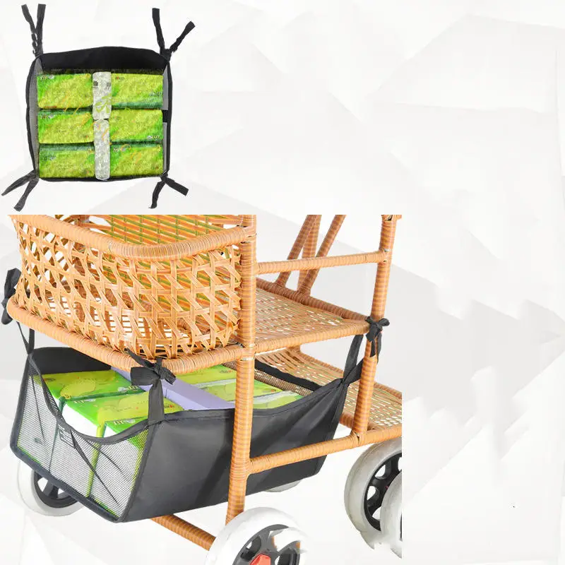 Black Stroller Under Basket Storage Bag, Portable Pram Newborn Baby Stroller Accessory Pouch