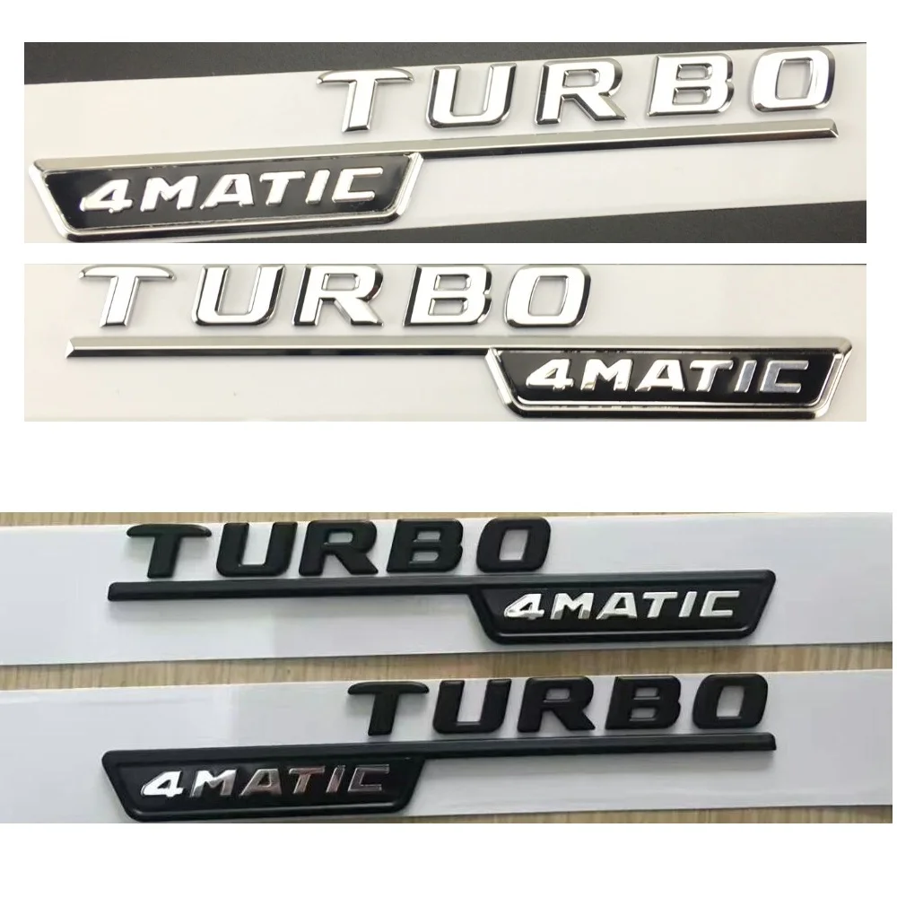 For Mercedes Benz A35 A45 CLS53 CLA35 CLA45 GLA45 AMG 1 pair TURBO 4MATIC Fender Emblems Badges Symbols Sticker