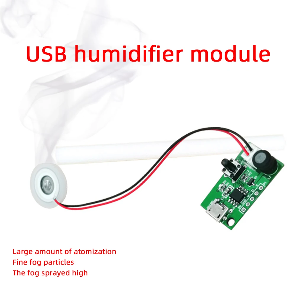 Mini USB Umidificador DIY Kits, Névoa Criador e Driver Placa de Circuito, Fogger Atomização, Filme Atomizador Folha, Mini oscilante, 5V, 2W