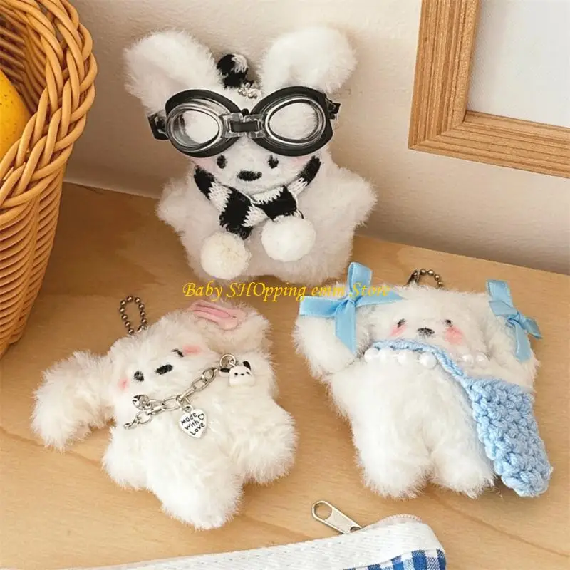 23GD Portable Dog Dog Charchain Charchain With Blue Bowknot và Mini Túi Độ bền Kimt Clasp cho lô Trang trí xe hơi