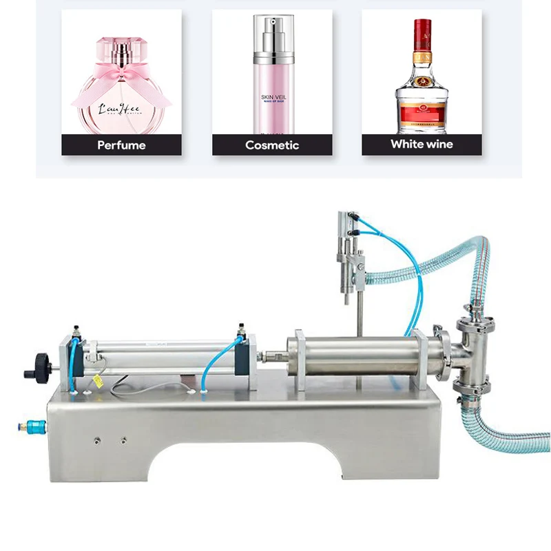 10/50/500ml Pneumatic Piston Liquid Filler Water Wine Milk Juice Vinegar Coffee Oil Drink Detergent Filling Machine