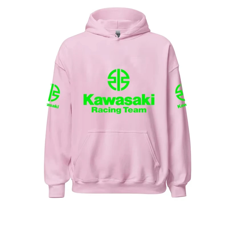 Kawasaki Logotipo de motocicleta 2025 Primavera_Summer Nueva tendencia de moda Y2K Sudadera con capucha para hombre Deportes al aire libre Ropa atlética Sudadera con capucha para mujer