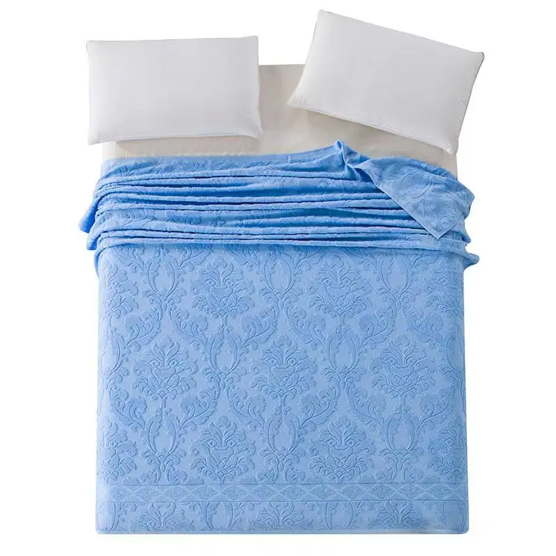 Jacquard Pure Cotton Blanket Children Single And Double Bed Bedspread Solid Color Throw Towel Quilt Twin Queen Size Bedding
