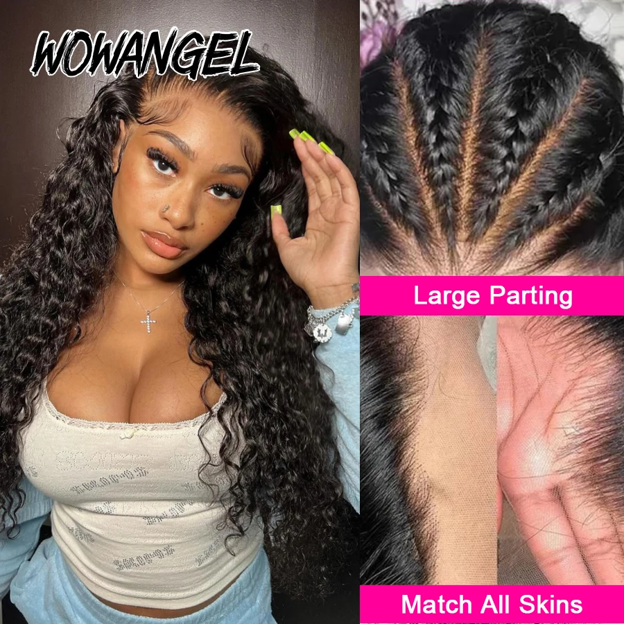 Wow Angel 9x6 HD Lace Closure Wigs Burmese Curly 250% Pre Cut Lace Wigs Glueless Curly Wigs Human Hair Ready to Wear For Women