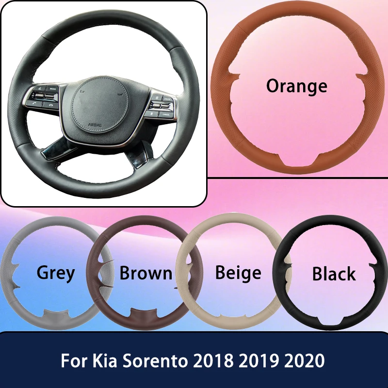 

Custom Artificial Leather DIY Car Steering Wheel Cover For Kia Sorento 2018 2019 2020 OEM Automotive Grip Anti Slip Breathable