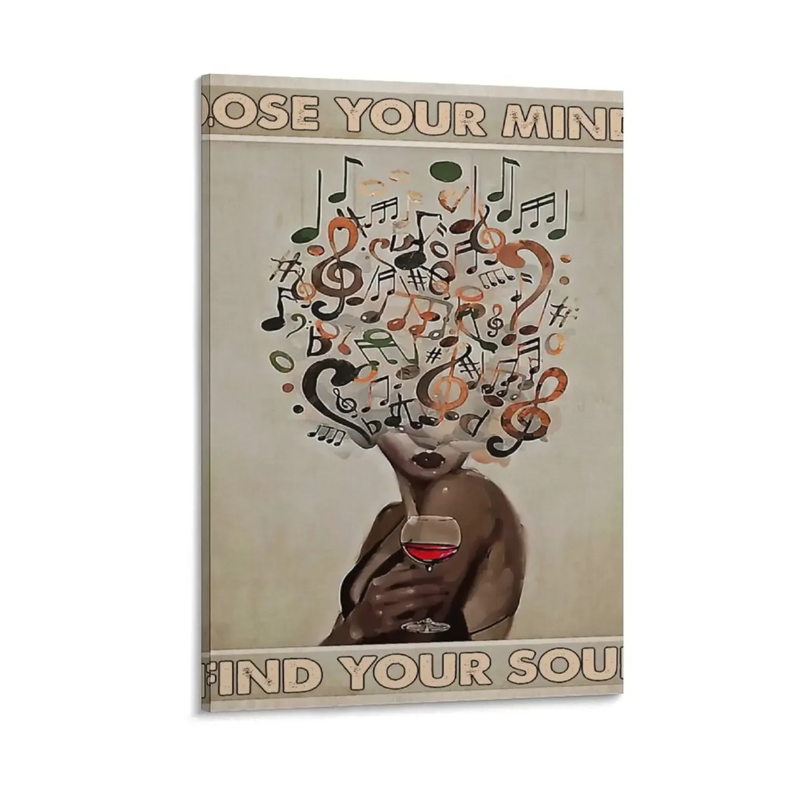 

Vintage Music Lose Your Mind Find Your Soul, Music Lover Canvas Painting Decoration bedroom house decoration wall art