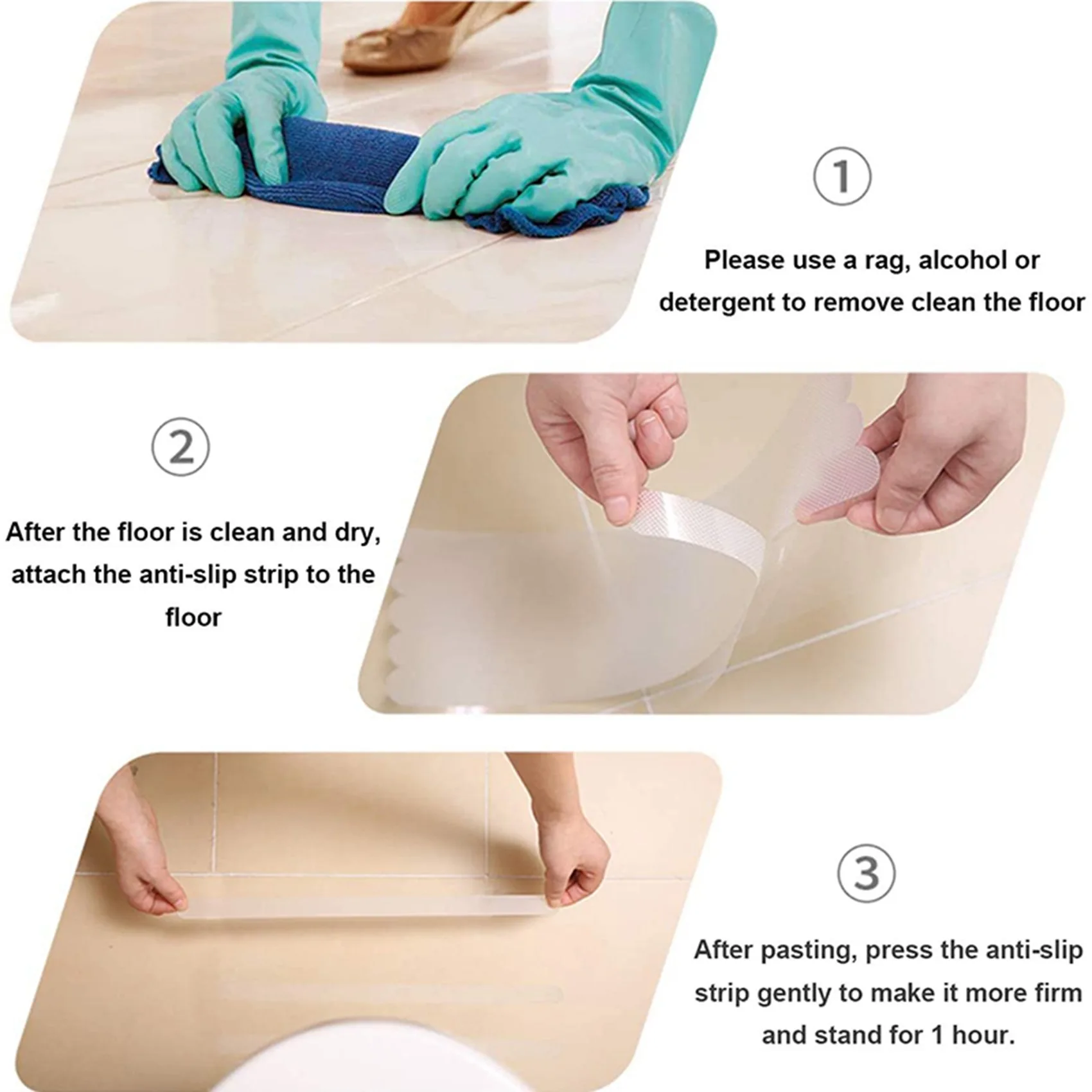 ABWZ-50Pcs Anti-Slip Strips Safety Shower Treads Stickers Bathtub Non Slip Stickers Stair Step Anti Slip Tape 7.87Inch